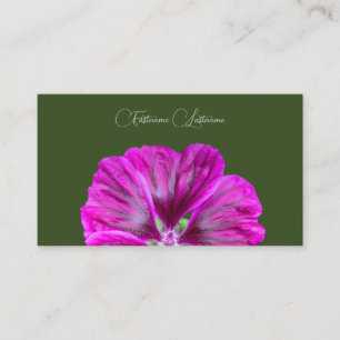 Cartão De Visita Caligrafia florescente cor-de-rosa floreado verde-