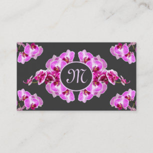 Cartão De Visita Caligrafia florista, orquídea, monograma, QR-Code