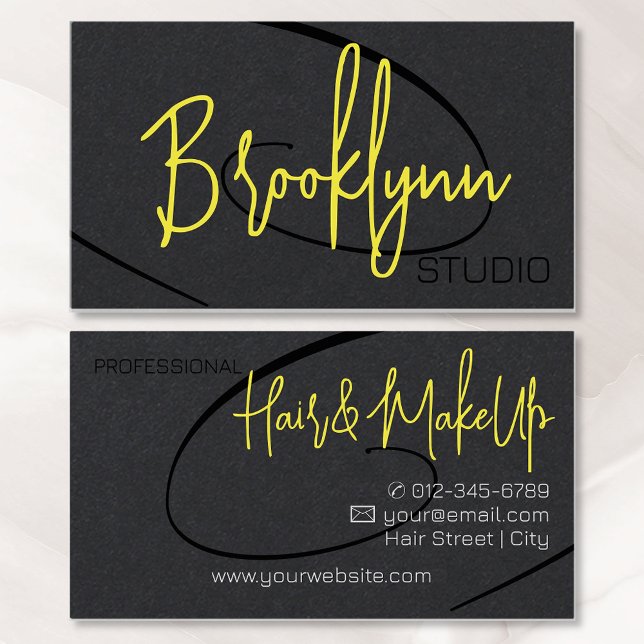 Cartão De Visita Caligrafia Signature Professional Hair Studio (Criador carregado)