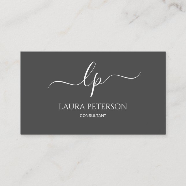 Cartão De Visita Caligrafia simples e elegante (Frente)