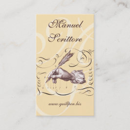 Cartão de visita caligráfico para o escritor,