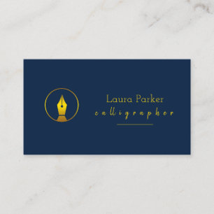 Cartão De Visita Calliografia Nib Dourado Freelance Writer