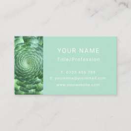 Cartão De Visita Calm Green Succult Plant