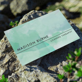 Cartão De Visita Calm Seafoam Watercolor