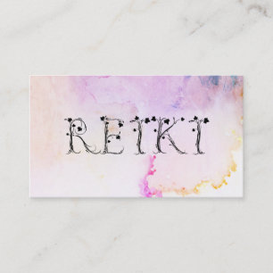 Cartão De Visita *~* Calming Abstrato Watercolor REIKI Ivy Pastel