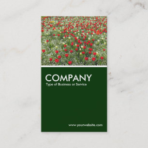 Cartão De Visita Cama de Tulipas - Verde escuro