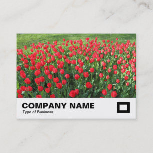 Cartão De Visita Cama de Tulipas Vermelhas 01