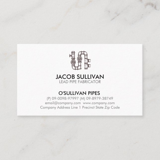 Cartão De Visita Camada de Pipe de Canalização (Frente)