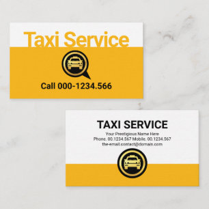 Cartão De Visita Camada de Serviço de Táxi Amarelo Simples