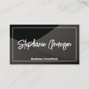 Cartão De Visita Camadas de gradiente pretas   Moderno