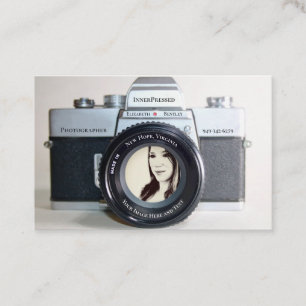Cartão De Visita Câmara antiga tirando sua foto para fotógrafos