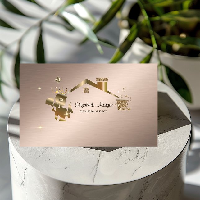 Cartão De Visita Câmara de Limpeza Profissional de Maid (Criador carregado)
