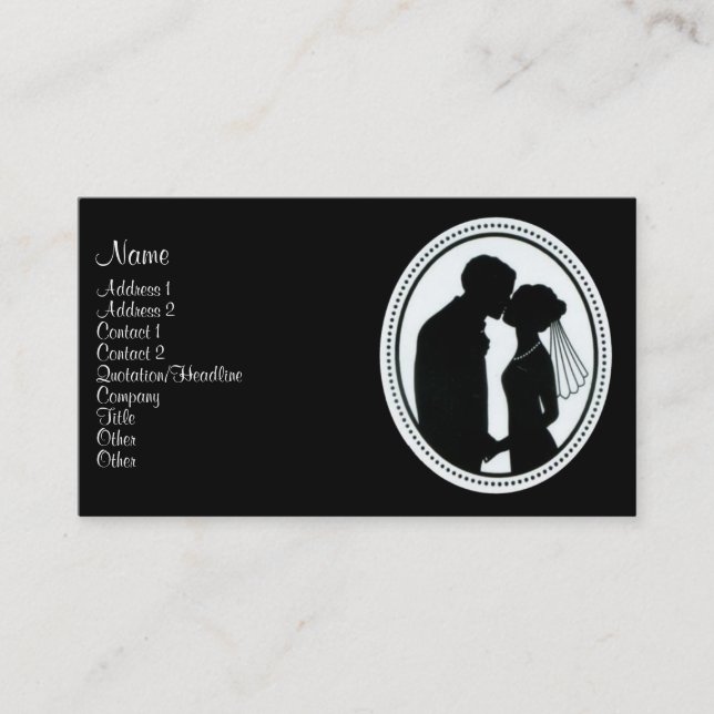 Cartão De Visita Cameo de Casamento (Frente)