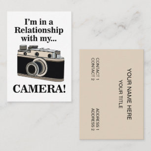 Cartão De Visita Câmera Antiga Fotógrafo Divertido
