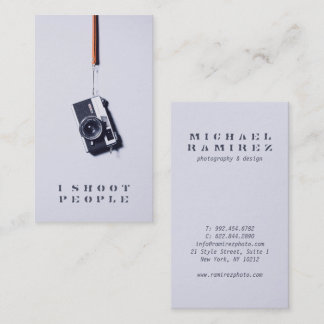 Cartão De Visita Câmera de fotógrafo profissional de cinza moderna 