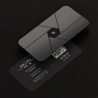 Cartão De Visita Câmera Fotógrafo Lente Monograma Negro Elegante