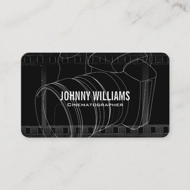 Cartão De Visita Camera Lens | Film Background Business Card (Frente)