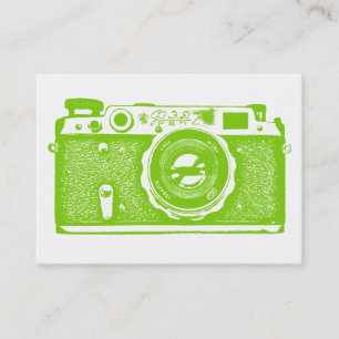 Cartão De Visita Câmera Russa - Verde marciano em branco