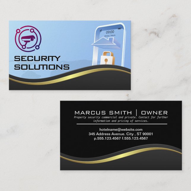 Cartão De Visita Câmera | Segurança cibernética técnica (Frente/Verso)