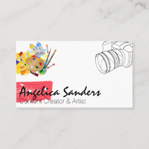 Cartão De Visita Câmera   Tintas   Designer   Criativo