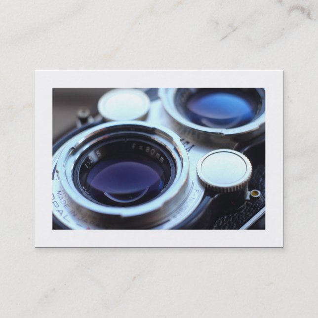 Cartão De Visita Câmera Vintage TLR (Bordada) (Frente)