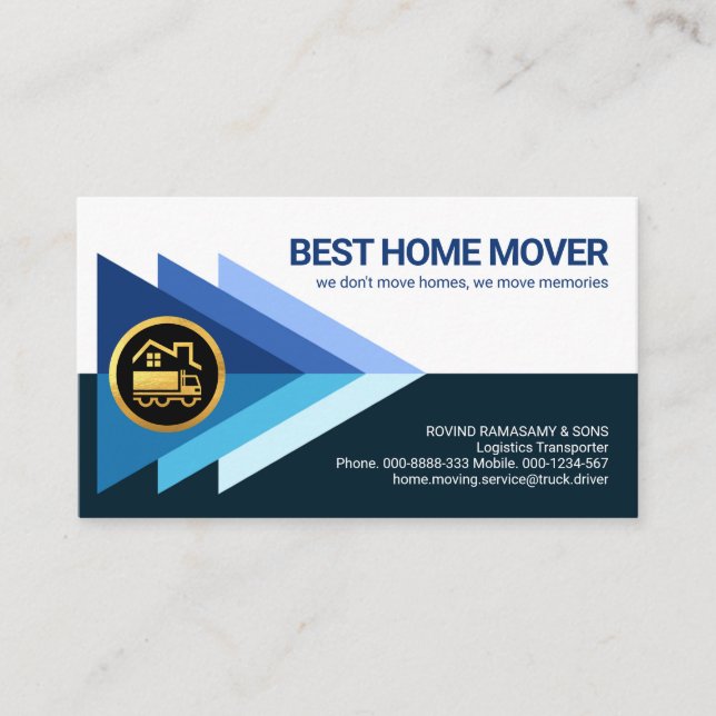 Cartão De Visita Caminhador de Logística de Triângulo de Encaminham (Frente)