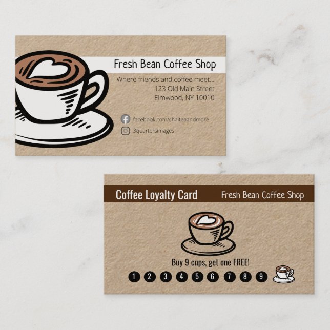 Cartão De Visita Caminhão de Café Móvel Personalizado (Frente/Verso)