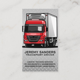 Cartão De Visita Caminhão de Entrega Vermelho   Transportar Mercado