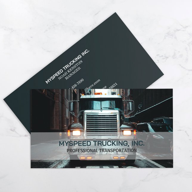 Cartão De Visita Caminhão de Logística Profissional Semi Truck (Make an impact with these professional business cards, showcasing your brand and credibility.)