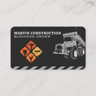 Cartão De Visita Caminhão de Obras Ferramentas Manuais
