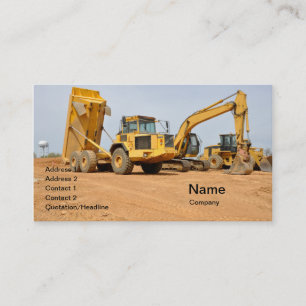 Cartão De Visita caminhão e backhoe