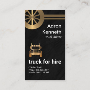 Cartão De Visita Caminhão Granito Grunge, Comboio de Pneus Metais 