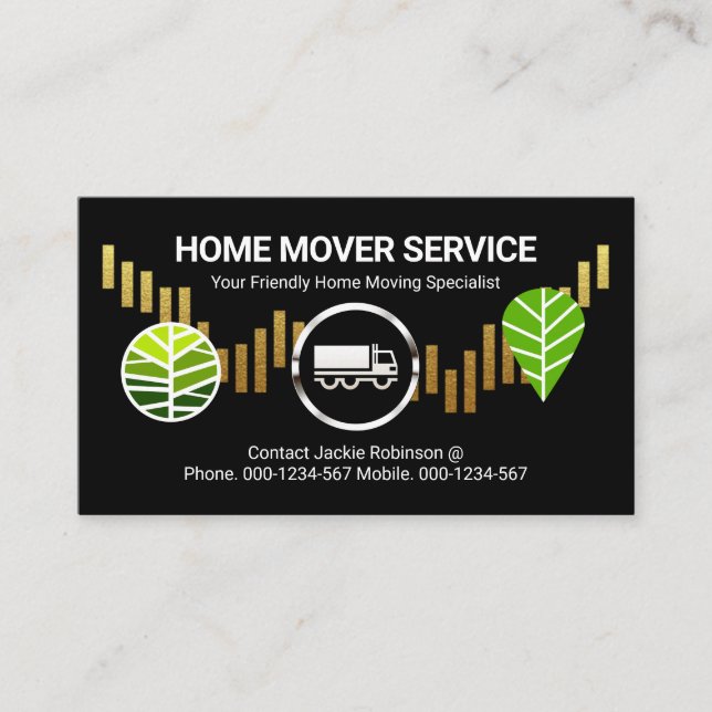 Cartão De Visita Caminhão na Dourada paisagem da árvore de encostas (Frente)