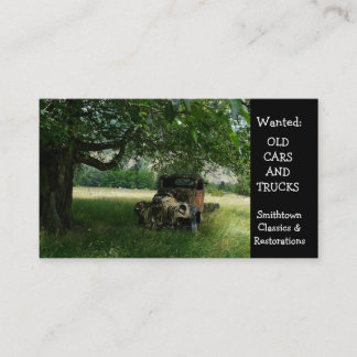 Cartão De Visita Caminhão velho sob o automóvel do vintage da