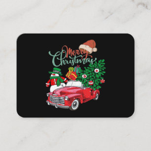 Cartão De Visita Caminhão Vermelho Picape Árvore de Natal Feliz Nat