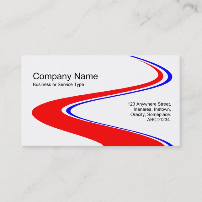 Cartão De Visita Caminho ZigZag - Vermelho, Branco e Azul (Frente)