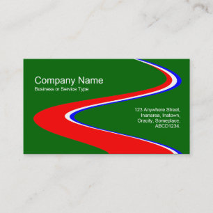 Cartão De Visita Caminho ZigZag - Vermelho, Branco e Azul - Em Verd