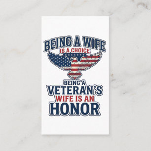 Cartão De Visita Camisa Águia Patriótica Honra Esposa de Veterano