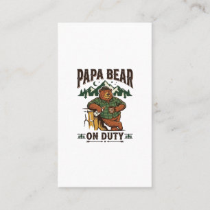 Cartão De Visita Camisa do Dia do Pai Urso Papa De Plantão Animal E
