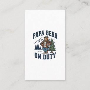 Cartão De Visita Camisa do Dia dos Pais Papai Urso de Serviço Roupa