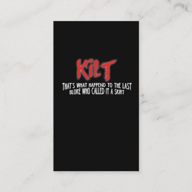 Cartão De Visita Camisa escocesa engraçada do Kilt T para (Frente)