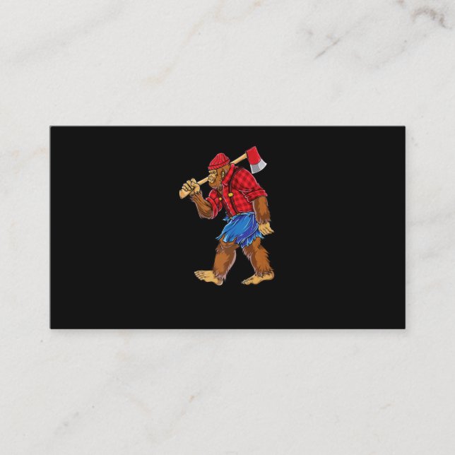 Cartão De Visita Camisa Lumberjack T Pé Grande Sasquatch Carpinteir (Frente)