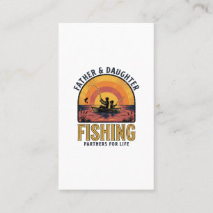Cartão De Visita Camisa Parceiros de Pesca Pai e Filha para a Vida