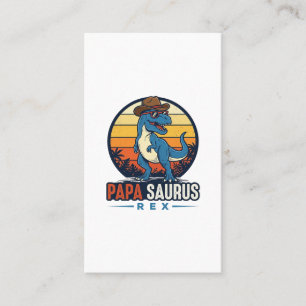 Cartão De Visita Camisa Vintage de Dinossauro Cowboy Papa Saurus Re