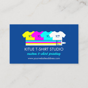 Cartão De Visita Camisas Navy Coloridas Pintadas com Pincel