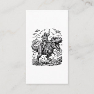 Cartão De Visita Camiseta Gráfica com Cavaleiro de Dinossauro em Es