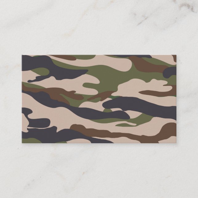 Cartão De Visita Camouflage Muster Braun beige Grün (Frente)