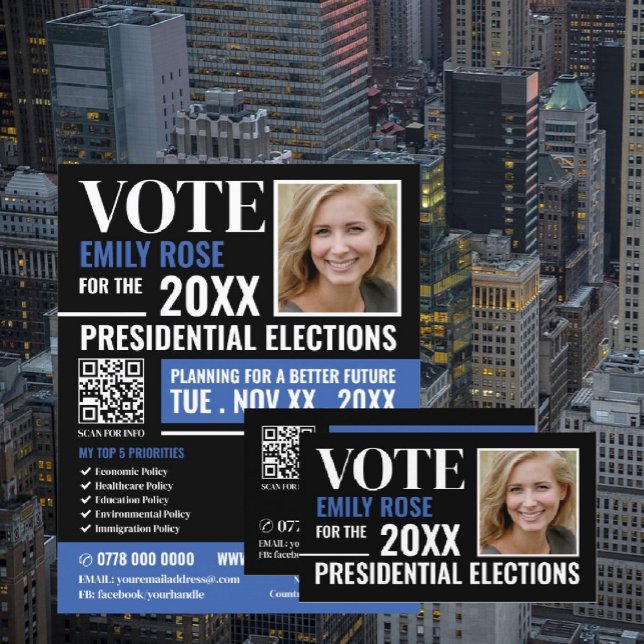 Cartão De Visita Campaiger Político Estiço (Criador carregado)