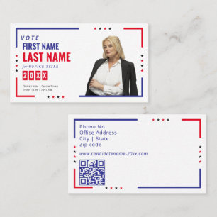 Cartão De Visita Campanha Eleitoral de Candidato Personalizada
