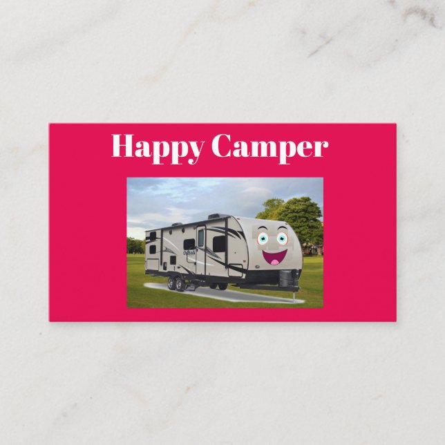 Cartão De Visita Camping Happy Retirement no RV de Funnycoomb (Frente)